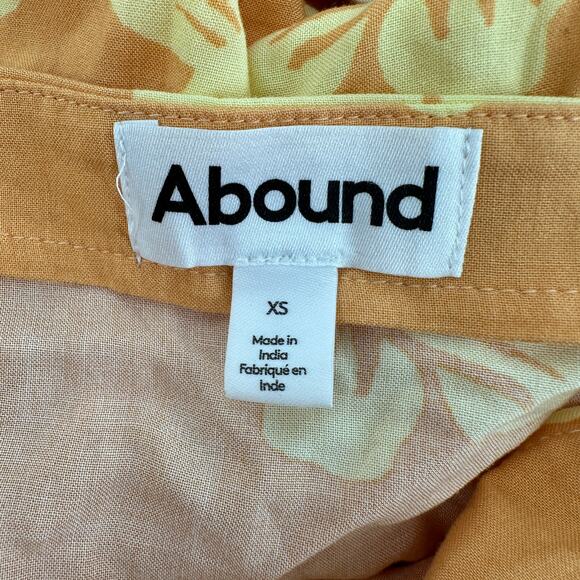 Abound Drop Waist Orange Yellow Tropical Hibiscus Floral Mini Skirt Summer XS - Picture 5 of 5